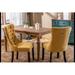 House of Hampton® Tufted Solid Wood Velvet Dining Chair w/ Wood Legs Nailhead Trim 2-Pcs Set Wood/Upholstered/Velvet in Yellow/Black | Wayfair