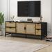 Williston Forge Elegant Rattan TV Stand For Tvs Up To 65", Boho Style Media Console w/ Adjustable Shelves | Wayfair