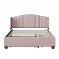 wtressa Platform Bed w/ One Twin Trundle & 2 Drawers Upholstered/Linen in Gray | 43 H x 65 W x 86 D in | Wayfair YP0327-HL000077AAE