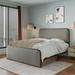 wtressa Modern Metal Bed Frame w/ Curved Headboard Upholstered/Metal & Upholstered/Metal/Linen in Gray | 41.14 H x 55.7 W x 78.1 D in | Wayfair