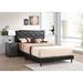 wtressa PU Platform Bed Wood & /Upholstered/Faux leather in White/Black | 47 H x 63 W x 86 D in | Wayfair YP0327-B078118231