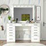 Enitial Lab Alez Vanity Wood in Brown/Green/White | 36 H x 64 W x 17 D in | Wayfair IDF-DK933WH-SET