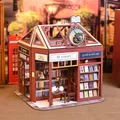 Assembly Building Model Street View Bookstore Mini Doll House Kit DIY Children's Toys Home Bedroom