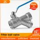 304 stainless steel filter ball valve water pipe floor heating Y-shaped filter valve switch 4