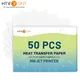 HTVRONT 50pcs 8.5x11in Heat Transfer Paper For Dark Fabric Cotton T-Shirt DIY Iron On Printable Heat