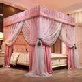 Pink Court Dust-proof Shading Bed Curtain Mosquito Net Integrated 1.8-2.0m Princess Style Household