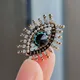 Full Rhinestone Blue Evil Eyes Brooches For Women Men Vintage Turkish Eye Metal Brooch Pins Clothing