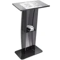 VEVOR 47" Acrylic Podium Stand Floor-Standing Clear Pulpits Acrylic Desktop Lecterns W/ Storage