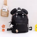 Disney Mickey Mouse Anime Black Backpack Nylon Zipper Two Shoulders WaterProof Schoolbag Children's