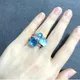 3Pcs/Set Classic Ring Set Women Stacked Mix Color Crystal Ring Candy Ring Blue Topaz Aquamarine