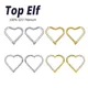 1PCS G23 Titanium Left/Right Heart Earrings Zircon Jewelry Fashion Heart-shaped Circle Ear Piercing