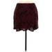 Banana Republic Casual Mini Skirt Mini: Burgundy Print Bottoms - Women's Size 12 Petite