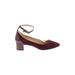 Sam Edelman Flats: Pumps Chunky Heel Work Burgundy Print Shoes - Women's Size 10 - Pointed Toe