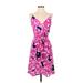 Yumi Kim Casual Dress - Wrap: Pink Hearts Dresses - Women's Size Small