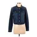 Draper James Denim Jacket: Short Blue Print Jackets & Outerwear - Women's Size Small