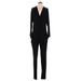 MICHAEL Michael Kors Jumpsuit V Neck Long sleeves: Black Solid Jumpsuits - Women's Size Small