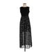Apt. 9 Casual Dress - High/Low: Black Graphic Dresses - Women's Size Small Petite