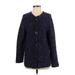 G&C United Knitwear Cardigan Sweater: Blue Tweed - Women's Size Small