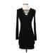 Forever 21 Casual Dress - Sweater Dress: Black Dresses - Women's Size Small