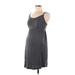 Motherhood Casual Dress - Mini Scoop Neck Sleeveless: Gray Solid Dresses - Women's Size Medium Maternity