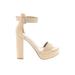 Dream Pairs Heels: Ivory Solid Shoes - Women's Size 6 - Open Toe