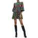 Alice + Olivia Bertha Mixed Print Long Sleeve Minidress - Black - Alice + Olivia Dresses