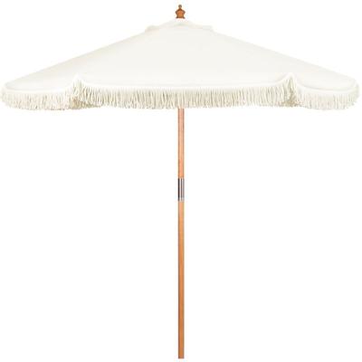 Sekey - Sonnenschirm mit Quasten ø 220 cm Holz-Sonnenschirm Marktschirm Gartenschirm Image