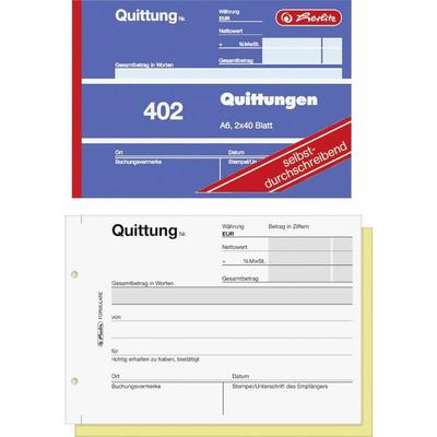 Herlitz - Quittungsblock A6 402 2x40 Bl. selbstdurchschreibend Quittungsblock