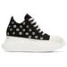 Abstract Low Sneak Black Canvas Low Sneaker With Metal Snaps - Abstract Low Sneak