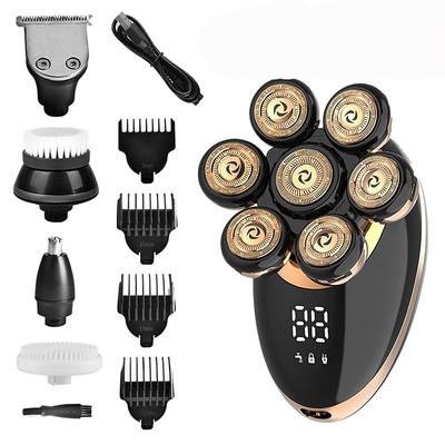 Men Head Shavers Wet and Dry Detachable Electric Shaver Nose Hair Trimmer Face Brush Grooming Set Rechargeable Razor