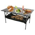 Camping Table Aluminum Folding Camping Table with Storage Portable Camping Table 4-6 Person Foldable Table