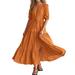 HaHaHappy Rompers for Women Open Back Built In Shorts Tennis Dress Sleeveless Round Neck Jumpsuits for Women Dressy Solid Color Trendy Holiday Athletic Dress with Shorts Saffron 2XL
