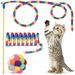 Retro Shaw Cat Toys Cat Wand Teaser Toys Cat Fuzzy Balls with Bell Inside and Cat Springs Interactive Cat Toys for Indoor Cats Kittens Kitty 3 Pack