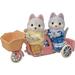 Calico Critters Husky Brother & Sister s Tandem Cycling Set Dollhouse Playset with Figures and Accessories