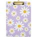 Hidove Daisy Clipboard Acrylic Standard A4 Letter Size Clip Board with Low Profile Clip for Office Classroom Doctor Nurse and Teacher