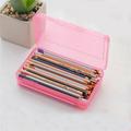 Extra Large Capacity Plastic Pencil Box Plastic Pencil Box Large Capacity Pencil Boxes Clear Boxes with Snap-Tight Lid Stackable Design and Stylish Office Supplies Storage Organizer Box (A)