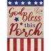 HGUAN God Bless this Porch 4th of July USA Patriotic Memorial Day Decorative Garden Flag Double Sided American Stripe Stars Yard Outside Decorations America Outdoor Small Decor 12x18