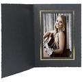 Black Cardstock Paper Portrait Folder 5X7 Frame W/Gold Border (Sold In 25S) - 5X7