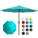 SERWALL 9 Outdoor Market Patio Umbrella W/ Push Button Tilt And Crank Turquoise