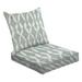2-Piece Deep Seating Cushion Set The geometric pattern Seamless Gray white Outdoor Chair Solid Rectangle Patio Cushion Set
