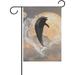 Hidove Seasonal Holiday Garden Yard Flag Banner 12 x 18 inches Decorative Flag for Home Indoor Outdoor Decor Dolphin Jumping Out Of A Heart