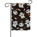 Hidove Halloween Ghost with Spider Web Seasonal Holiday Garden Flag Yard House Flag Banner 12 x 18 inches Decorative Flag for Home Indoor Outdoor Decor