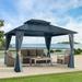 Capri 12 X 12 Metal Hardtop Gazebo Outdoor Gazebo BBQ Canopy Heavy Duty Gazebo for Patio Garden Backyard