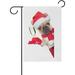 Hidove Santa Claus Christmas Dog with Champagne Double-Sided Printed Garden House Sports Flag-12x18(in)-Polyester Decorative Flags for Courtyard Garden Flowerpot