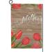 Hidove Garden Flag Mother s Day Tulips on Wood Garden House Sports Flags 28x40 in Polyester Decorative Flags for Home Garden Flowerpot