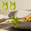 Herrnalise Silicone Pot Clip Spoon Rest Kitchen Non-Slip Spoon Holder Heat-Resistant Kitchen and Grill Utensil Holder Green 2 Pcd