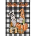 Hidove Welcome Fall Buffalo Plaid Welcome Garden Flag 28x40 Inch Gnomes Pumpkins Thanksgiving Yard Flags Large Vertical Double Sided House Flag Seasonal Outside Decor for Yard Farmhouse