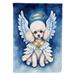 White Poodle My Angel Garden Flag 11.25 in x 15.5 in