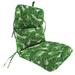 Jordan Manufacturing Sunbrella 45 x 22 Tropics Jungle Green Leaves Rectangular Outdoor Chair Cushion with Ties and Hanger Loop