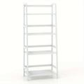 4-Tier Ladder Shelf 47.5 Bamboo Plant Stand Rack Freestanding Bookshelf Multifunctional Plant Display Storage Shelves Flower Stand Rack Holder for Living Room Balcony Bedroom (White)